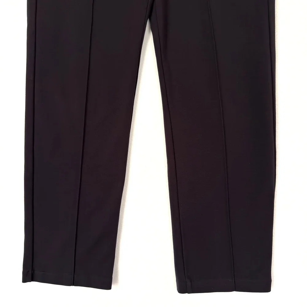 Athleta Eastbound Straight Pants Womens Size 8 Black  Zip Pockets Pull On Office